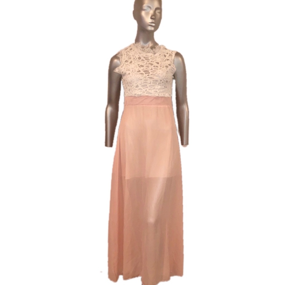 White lace chiffon dress